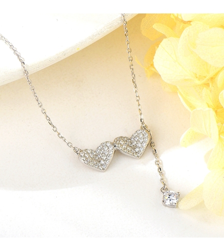 Сребърно колие Сърчица | колекция Delicate Silver | Бижута Invoke.bg