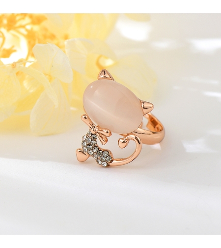 Пръстен розово позлатяване коте | Колекция Rose Gold | Бижута Invoke.bg