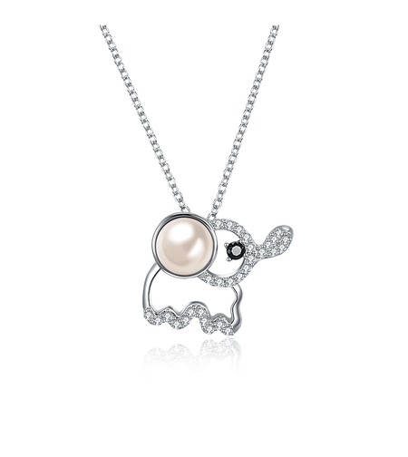 Сребърно колие Слонче Swarovski Crystals | колекция Delicate Silver | Бижута Invoke.bg