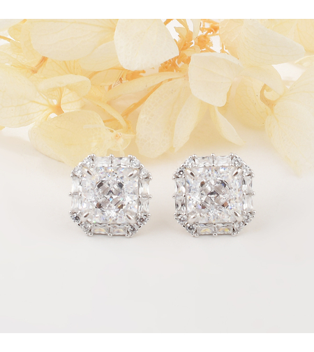 Сребърни обеци квадратни | Колекция Crushed Ice | Бижута Invoke