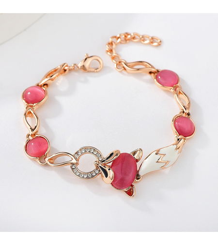 Гривна розово позлатяване розова лисица | Колекция Rose Gold | Бижута Invoke.bg