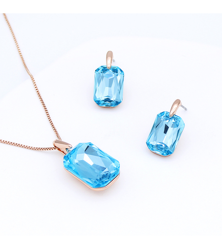 Комплект розово позлатяване син кристал 2610000005134 | Колекция Rose Gold