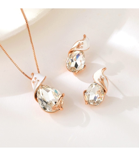 Комплект розово позлатяване капки роса | Колекция Rose Gold | Бижута Invoke.bg