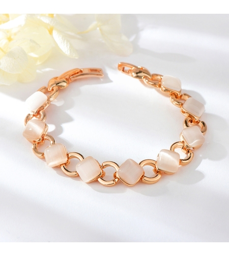 Гривна розово позлатяване с котешко око | Колекция Rose Gold | Бижута Invoke.bg