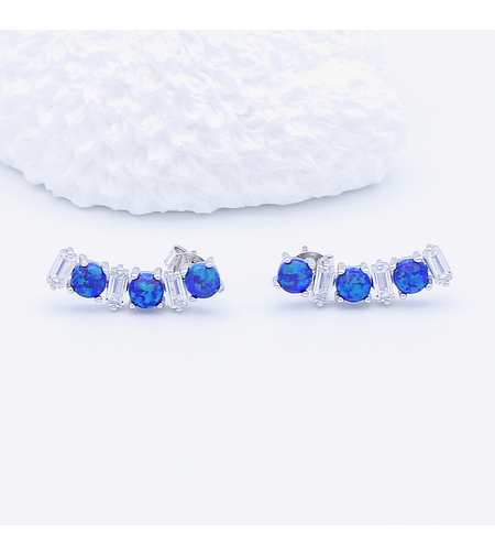 СРЕБЪРНИ ОБЕЦИ СЪС СИН ОПАЛ - 2700000067765