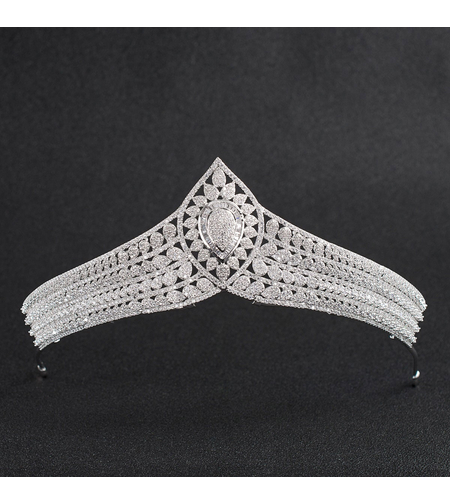 Корона бяло позлатяване | Колекция Hair Style | Бижута Invoke.bg