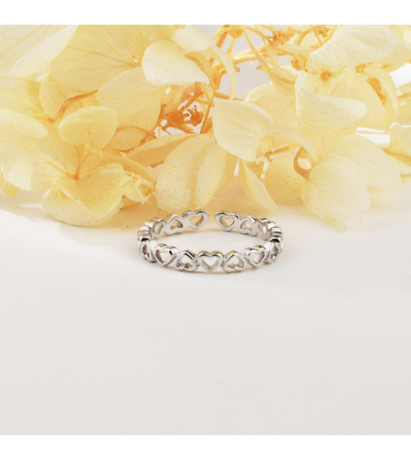 Сребърен пръстен сърца JL070473B | колекция Delicate Silver | Бижута Invoke.bg