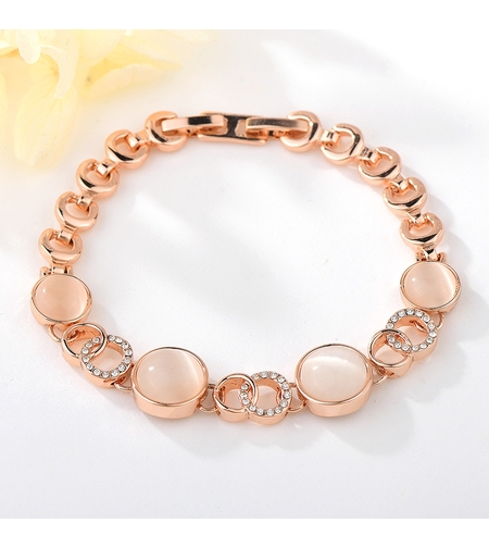 Гривна розово позлатяване с котешко око | Колекция Rose Gold | Бижута Invoke.bg