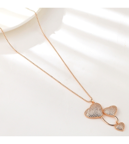 Колие розово позлатяване сърце | Колекция Rose Gold | Бижута Invoke.bg