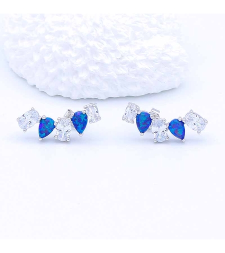 СРЕБЪРНИ ОБЕЦИ СЪС СИН ОПАЛ - 2700000067857