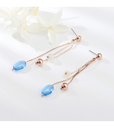 Обеци розово позлатяване с кристали Swarovski | Колекция Rose Gold | Бижута Invoke.bg