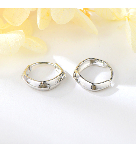 Сребърни обеци Мини халки с родий | колекция Delicate Silver | Бижута Invoke