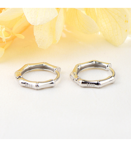 Сребърни обеци Халки с родий | колекция Delicate Silver | Бижута Invoke