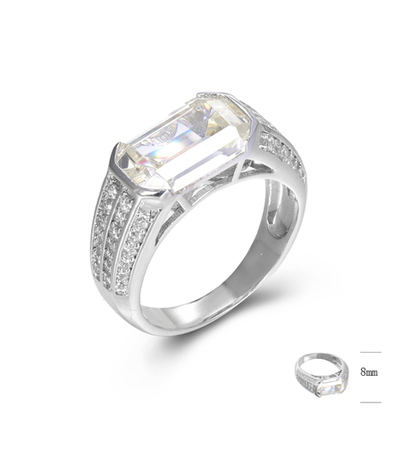 Сребърен пръстен с платина | Колекция Silver Premium | Бижута Invoke.bg