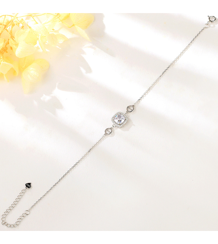 Сребърна гривна с родий | колекция Delicate Silver | Бижута Invoke.bg