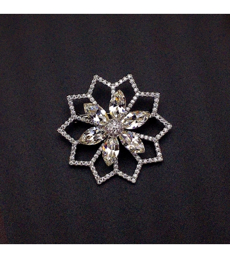 Брошка бяло позлатяване 'Слънце' | Бижута Invoke.bg