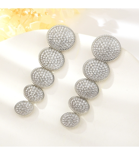 Обеци бяло позлатяване | Колекция Luxury Secret | Бижута Invoke.bg