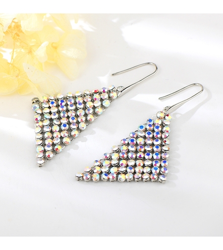 Обеци бяло позлатяване 'Зора' | Колекция Luxury Secret | Бижута Invoke.bg