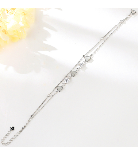 Сребърна гривна Сърце с родий | колекция Delicate Silver | Бижута Invoke.bg