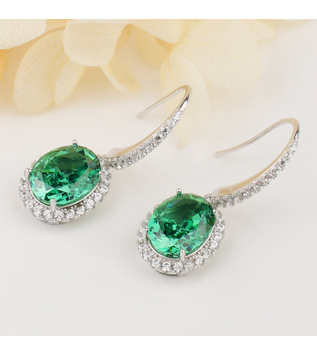 GREEN CRUSHED ICE EARRINGS