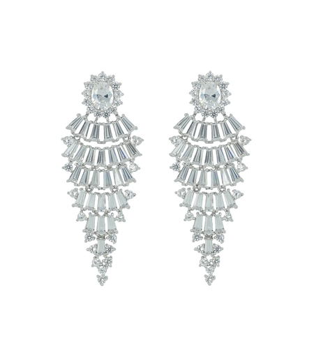 Обеци бяло позлатяване | Колекция Luxury Secret | Бижута Invoke.bg