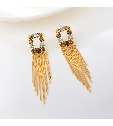 Обеци жълто позлатяване 'Златен дъжд' | Колекция Luxury Secret | Бижута Invoke.bg