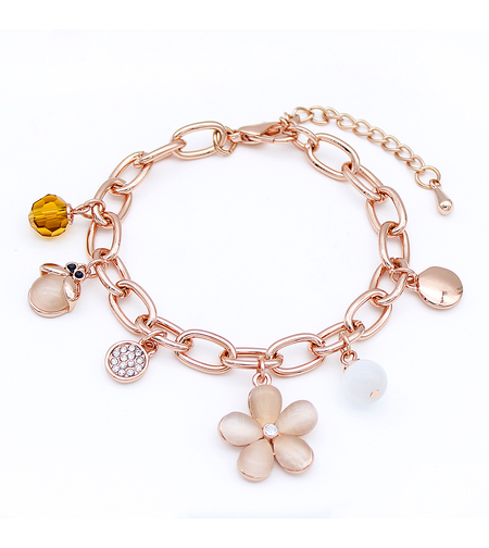 Гривна розово позлатяване с талисмани | Колекция Rose Gold | Бижута Invoke.bg