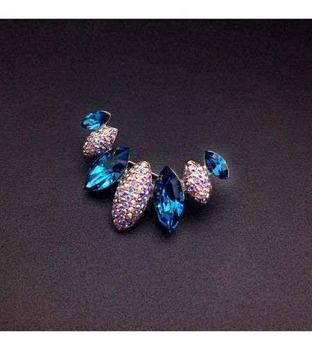 Брошка бяло позлатяване 'Сини капки' | Бижута Invoke.bg