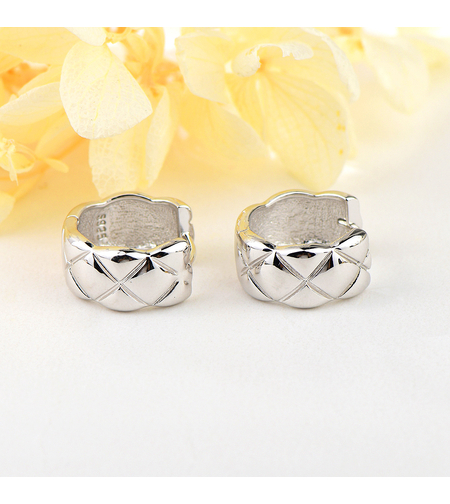 Сребърни обеци Халки с родий | колекция Delicate Silver | Бижута Invoke.bg