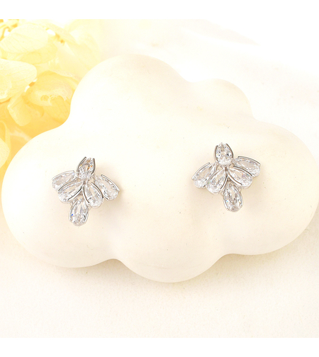 Сребърни обеци с родий | колекция Delicate Silver | Бижута Invoke.bg