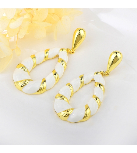Висящи обеци жълто позлатяване | Бижута Invoke.bg