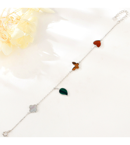 Пъстра сребърна гривна с родий | колекция Delicate Silver | Бижута Invoke.bg