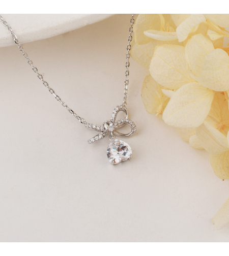 Нежно сребърно колие Панделка 2700000059203 | колекция Delicate Silver | Бижута Invoke.bg