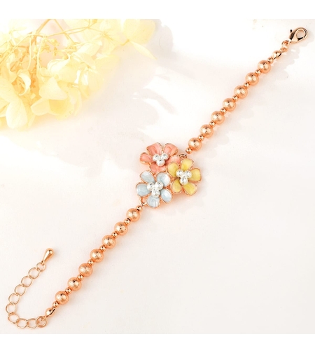 Гривна розово позлатяване цветна градина | Колекция Rose Gold | Бижута Invoke.bg