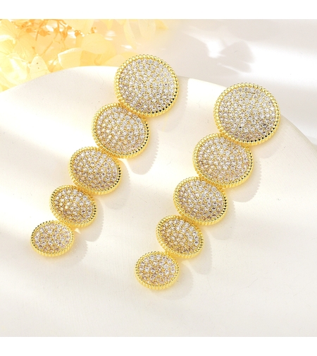 Обеци жълто позлатяване 'Кристален блясък' | Колекция Luxury Secret | Бижута Invoke.bg