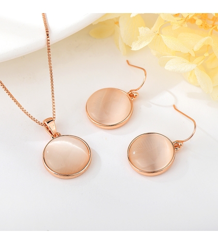 Комплект розово позлатяване котешко око | Колекция Rose Gold | Бижута Invoke.bg