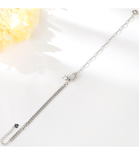 Сребърна гривна с родий | колекция Delicate Silver | Бижута Invoke.bg