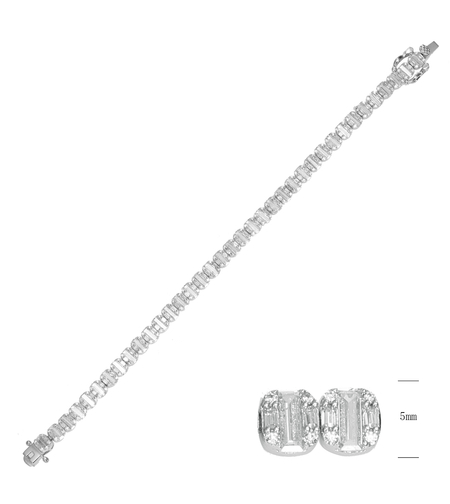 Сребърна гривна с платинирано сребро | Колекция Silver Premium | Бижута Invoke.bg