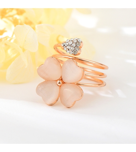 Пръстен розово позлатяване цвете  | Колекция Rose Gold | Бижута Invoke.bg