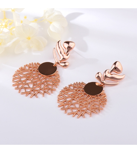 Обеци розово позлатяване дълги висящи | Колекция Rose Gold | Бижута Invoke.bg