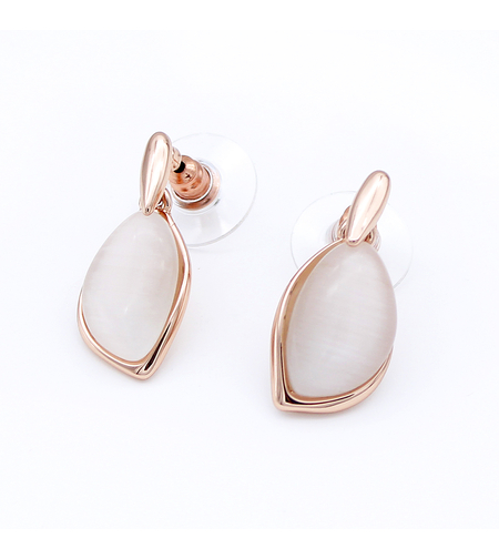 Обеци розово позлатяване котешко око 1000000000436 | Колекция Rose Gold