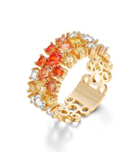 Пръстен жълто позлатяване 'Преливаща тоналност' | Колекция Luxury Secret | Бижута Invoke.bg