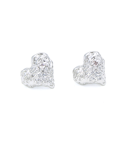 Earrings white gold plating hearts 2405112599325 | Desert Shine Collection