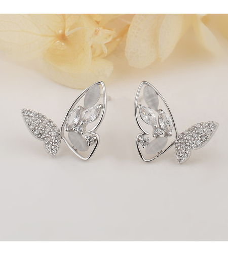 Ежедневни сребърни обеци пеперуди | колекция Delicate Silver | Бижута Invoke.bg