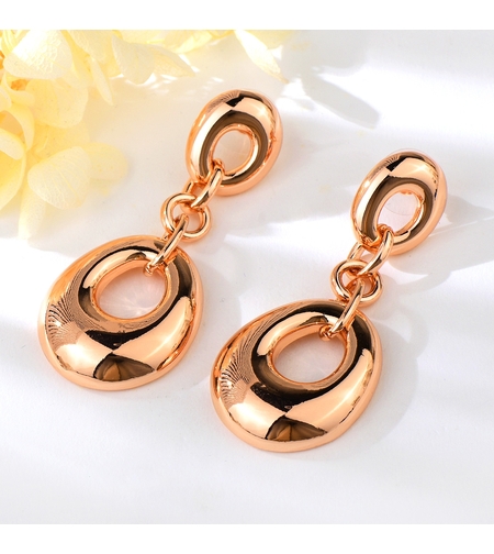 Обеци розово позлатяване дълги висящи | Колекция Rose Gold | Бижута Invoke.bg