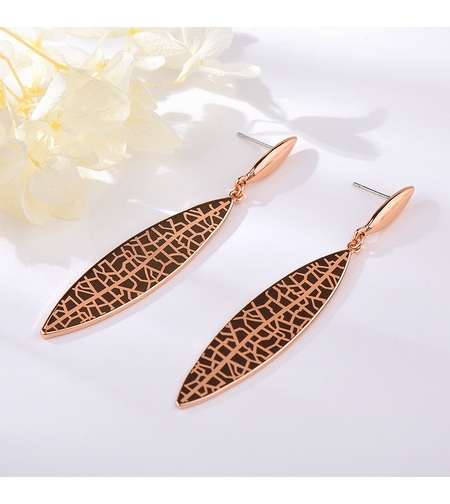 Обеци розово позлатяване капки | Колекция Rose Gold | Бижута Invoke.bg