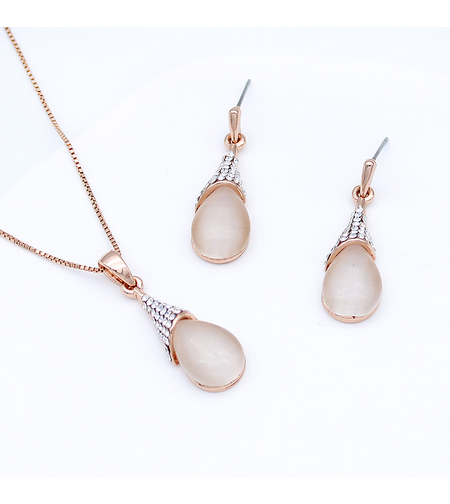 Комплект розово позлатяване котешко око 2610000004717 | Колекция Rose Gold