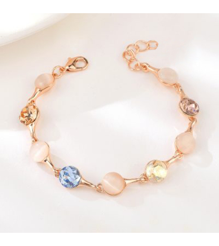 Гривна розово позлатяване пастелни цветове | Колекция Rose Gold | Бижута Invoke.bg