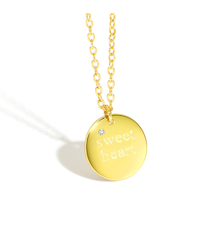 Yellow gold plated Sweet Heart necklace | Desert Shine Collection