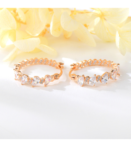 Сребърни обеци Халки с розово позлатяване | колекция Delicate Silver | Бижута Invoke